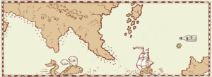 Hand-drawn vintage map illustration featuring a sailing ship, a sea monster, and a message in a bottle, symbolizing the journey through complex QMS approval workflows and regulatory compliance.